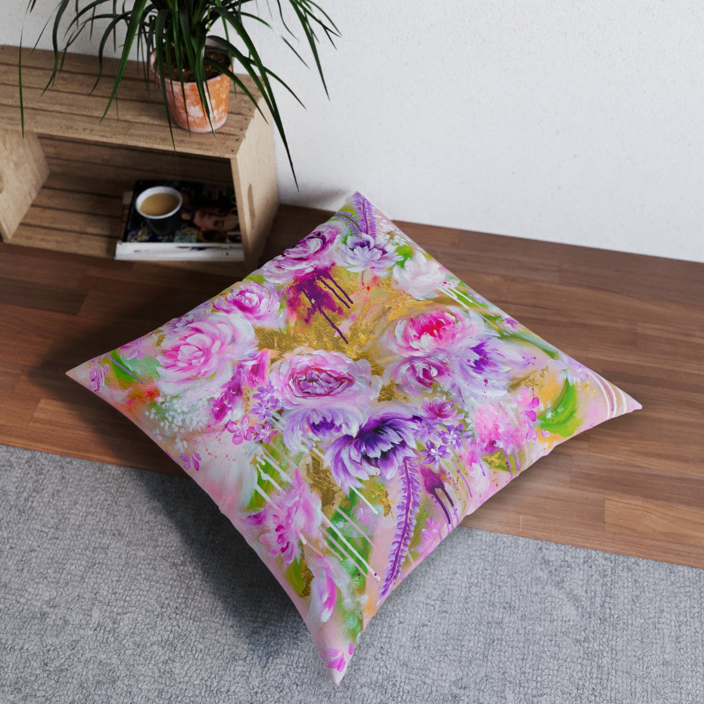 'Jardin de Fees' Tufted Floor Pillow