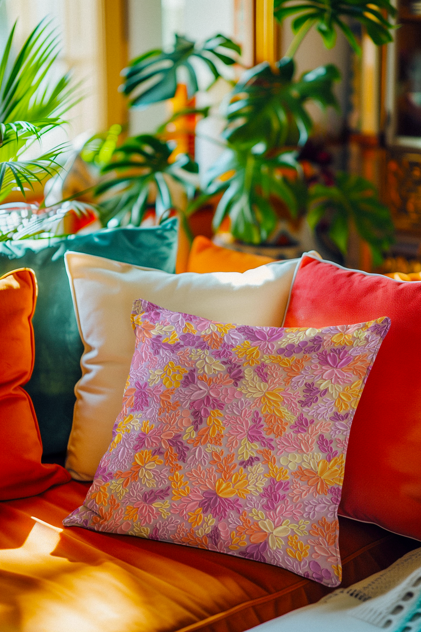 'Summer Bloom' Throw Pillow