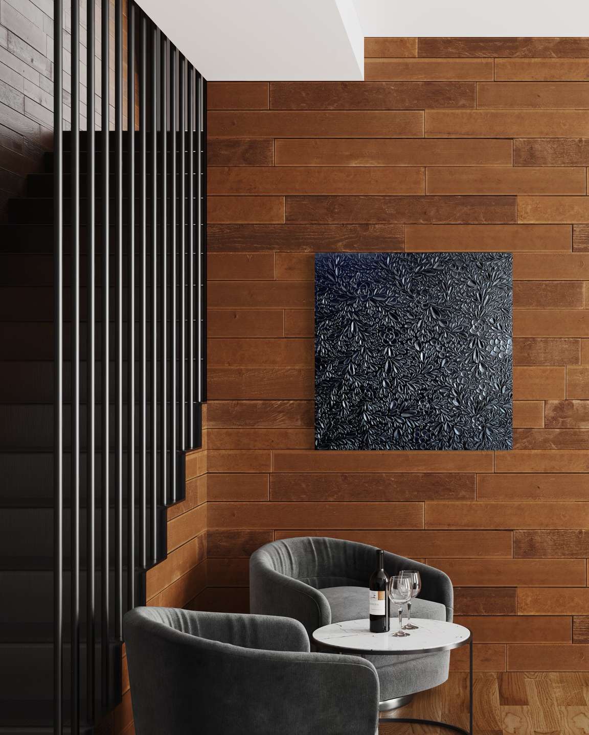 'Black Pearl' Textured Painting